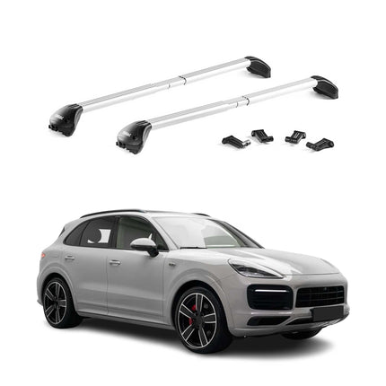 Dachträger Grundtäger für Porsche Cayenne 2019-2026 100kg Alu Silber 2 tlg ABE