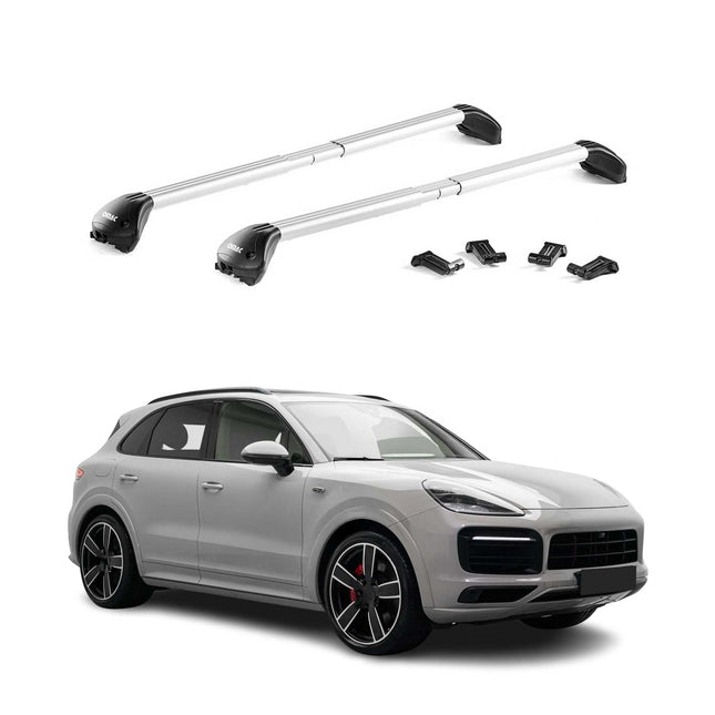 Dachträger Grundtäger für Porsche Cayenne 2019-2026 100kg Alu Silber 2 tlg ABE