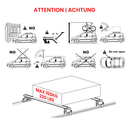Dachträger Grundtäger für Ford Focus III IV 2011-2025 100kg Alu Silber 2 tlg ABE