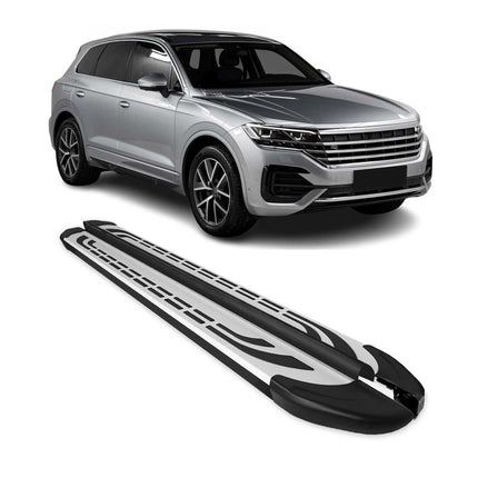 Trittbretter Seitenschweller für VW Touareg 3 2018-2026 Alu Silber Schwarz