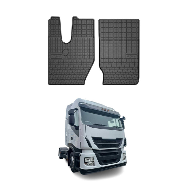 OMAC Gummi Fußmatten für Iveco X-Way 2020-2026 Automatten Gummi Schwarz 2tlg