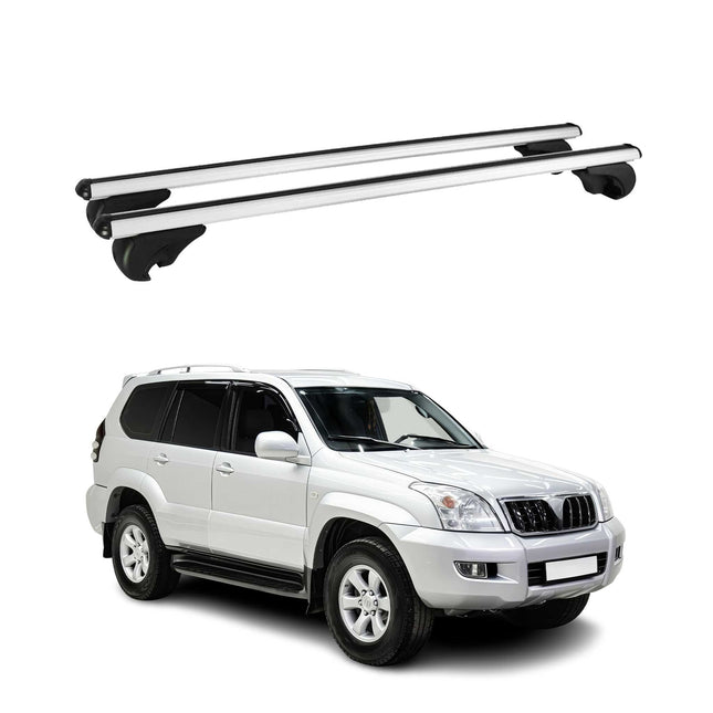 Dachträger Grundtäger für Toyota Land Cruiser J12 2002-2009 75kg Alu Silber 2x