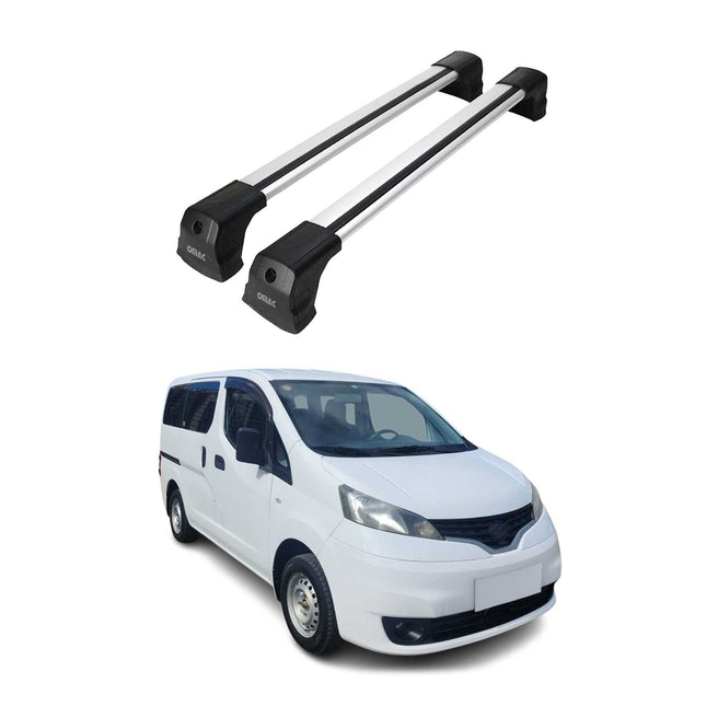 Dachträger Grundtäger für Nissan NV200 2009-2020 75kg Aluminium Silber 2tlg
