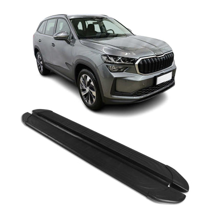 Trittbretter Seitenschweller für Skoda Kodiaq II 2024-2026 Alu Schwarz 2x