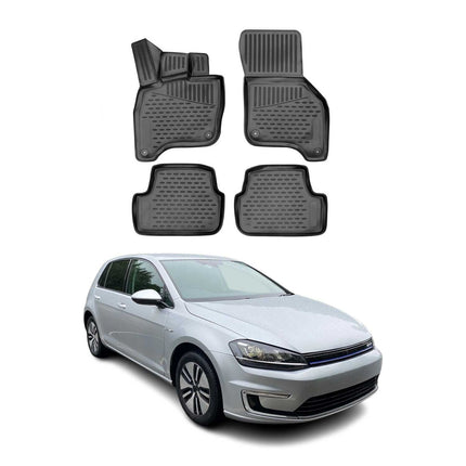OMAC Gummimatten Fußmatten für VW e-Golf 2014-2020 TPE Automatten Schwarz 4x