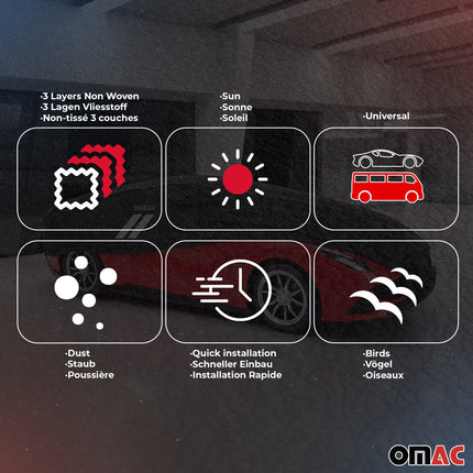 SPARCO Auto Schutzhülle Vollgarage Autoabdeckung Schwarz Ganzgarage Autogarage L