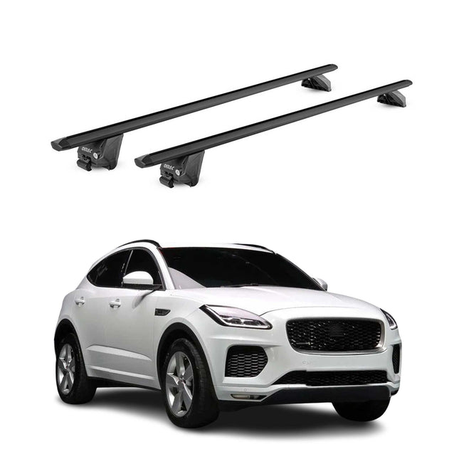 Dachträger Grundtäger für Jaguar E-Pace 2018-2024 100kg Alu Schwarz 2 tlg ABE