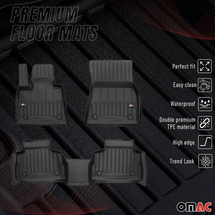 Fußmatten Gummimatten für BMW X6 G06 F96 2019-2026 OMAC Premium Schwarz TPE 3tlg