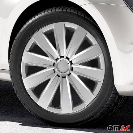 4x Radkappen Radblenden Radzierblenden für Auto KFZ PKW 16" Zoll ABS Silber