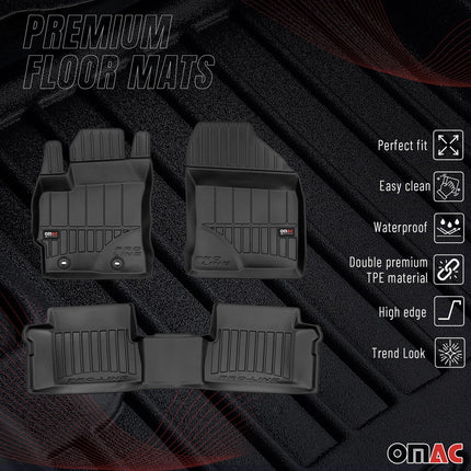 OMAC Gummi Fußmatten für Toyota Auris Hybrid 2012-2018 Premium Gummi Schwarz 3x