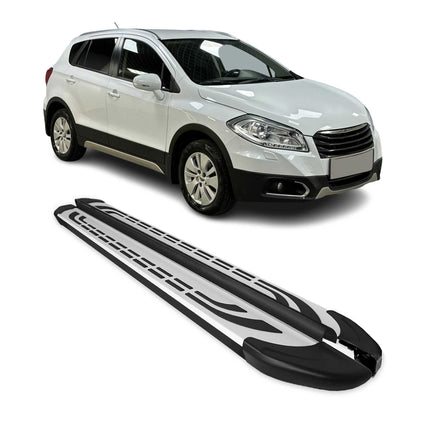 Trittbretter Seitenschweller für Suzuki SX4 S-Cross 2013-2021 Alu Schwarz