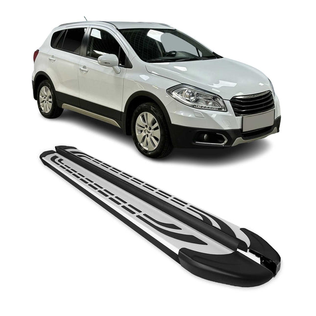 Trittbretter Seitenschweller für Suzuki SX4 S-Cross 2013-2021 Alu Schwarz