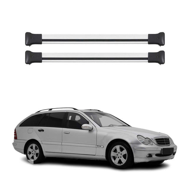 Dachträger für Mercedes C Klasse S203 T-Model 2000-2007 75kg Silber Alu 2x