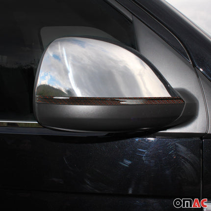 Spiegelkappen Leiste für VW T6 T6.1 alle 2015-2024 Echt Carbon Rot Schwarz 2x