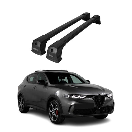 Dachträger Grundtäger für Alfa Romeo Tonale 2022-2026 75kg Aluminium Schwarz 2x