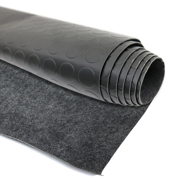 Antirutschmatte Bodenbelag Fußmatte Runde Optik 100 x 200 cm Schwarz