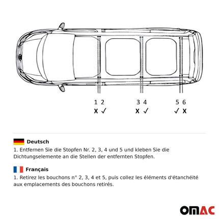 Dachreling für Ford Transit Tourneo Custom 2013-2023 L2 Langer Aluminium Schwarz