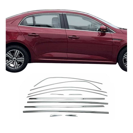 Fensterleisten Zierleisten für Renault Megane Limo 2016-2022 Edelstahl Chrom 12x