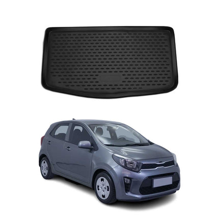 Kofferraummatte Kofferraumwanne für Kia Picanto 2017-2021 Gummi TPE Schwarz