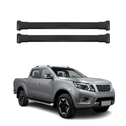 Dachträger Grundtäger für Nissan Navara D23 2015-2023 4 tür 75kg Alu Schwarz 2x