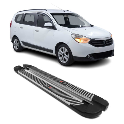 Trittbretter Seitenbretter Seitenschweller für Dacia Lodgy 2012-2024 Alu Schwarz