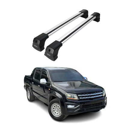 Dachträger Gepäckträger für VW Amarok 2010-2022 Grundträger Aluminium Grau 2x
