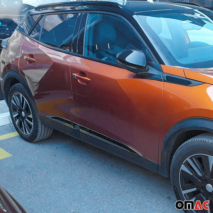 Seitentürleiste Türschutzleiste für Peugeot 2008 2019-2026 Chrom Stahl Dunkel 4x