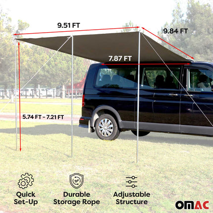 Sonnensegel Kederschiene & Markise Vorzelt Satz für VW T5 T6 ab 2003 L2 Langer