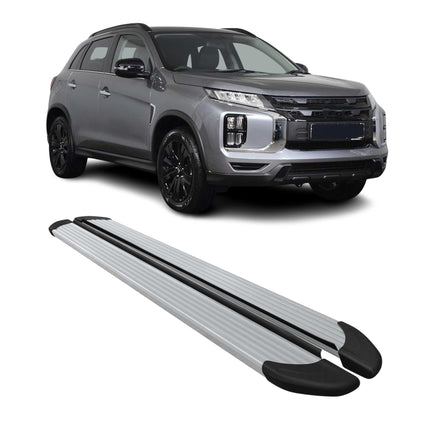 Trittbretter Seitenschweller für Mitsubishi ASX 2023-2026 Aluminium Silber 2 tlg