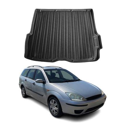 Kofferraumwanne Laderaumwanne für Ford Focus mk1 1998-2004 Turnier Gummi Schwarz