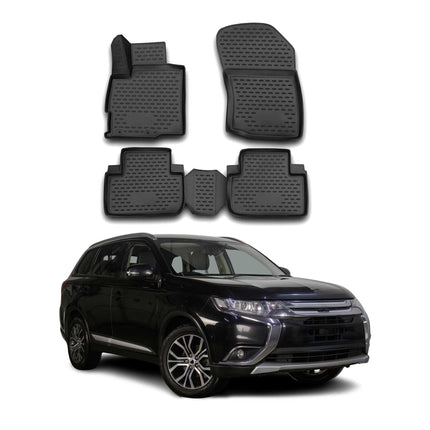 OMAC Gummimatten Fußmatten für Mitsubishi Outlander 2WD 2013-2021 TPE Schwarz 4x