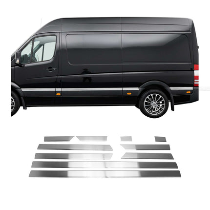 Seitentürleiste Chrom für Mercedes Sprinter W906 2006-18 L2 Gebürstet