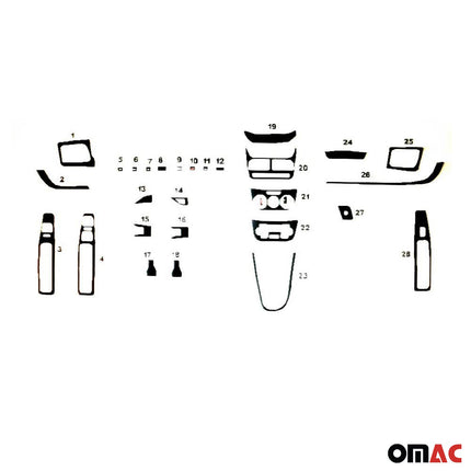 Innenraum Dekor Cockpit für Fiat Doblo 2010-2014 Carbon Optik 28tlg