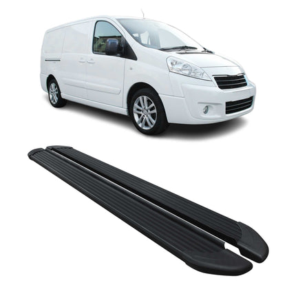 Seitenschweller Trittbretter Schweller für Peugeot Expert 2007-16 L2 Alu Schwarz
