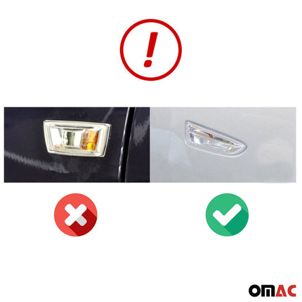 Blinkerrahmen Signalblende Seitenblinker für Opel Grandland X Edelstahl Chrom