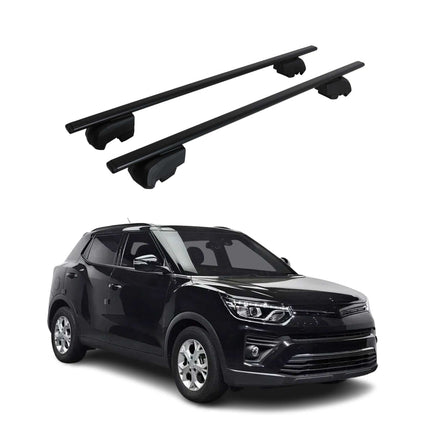 Dachträger Gepäckträger für Ssangyong Tivoli 2020-2023 ABE Metall Schwarz 2x