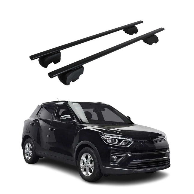 Dachträger Gepäckträger für Ssangyong Tivoli 2020-2023 ABE Metall Schwarz 2x