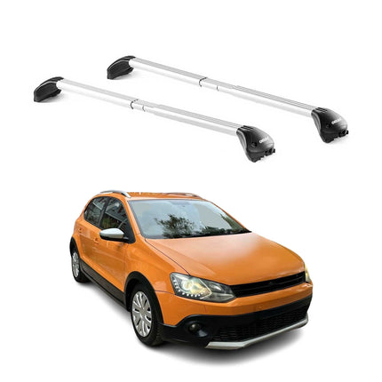 Dachträger Grundtäger für VW Polo V Cross 6R 2009-2017 5tür 100kg Alu ABE Silber