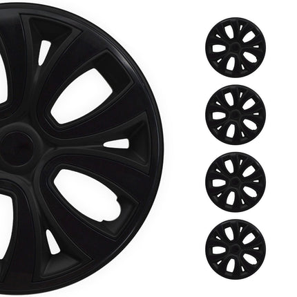 4x Radkappen Radzierblenden Radblenden für 15" Zoll Stahlfelgen Schwarz