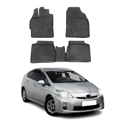 OMAC Gummimatten Fußmatten für Toyota Prius XW30 2009-2015 Automatten Schwarz 4x