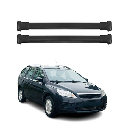 Dachträger Grundtäger für Ford Focus II Turnier 2008-2011 FL 75kg Alu Schwarz 2x