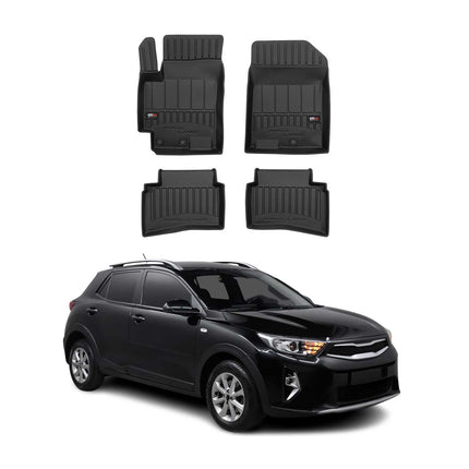 OMAC Gummi Fußmatten für Kia Stonic 2017-2026 Premium TPE Automatten Schwarz 4x