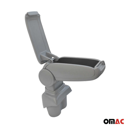 Mittelarmlehne Armlehne Mittelkonsole für VW Touran 2003-2015 PU-Leder ABS Grau