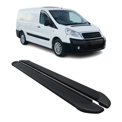 Seitenschweller Trittbretter Schweller für Fiat Scudo 2007-2016 L2 Alu Schwarz