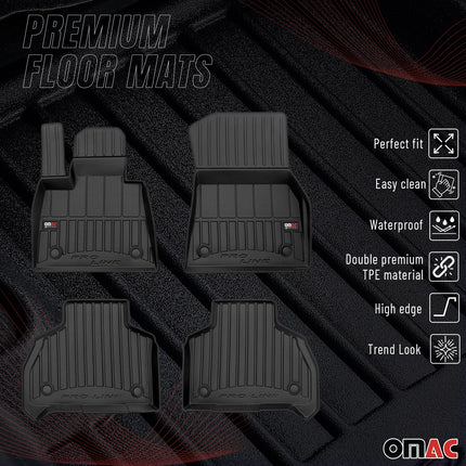 Fußmatten Gummimatten für BMW X7 G07 2018-2026 OMAC Premium 3D Schwarz TPE 4 tlg