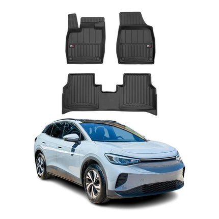 OMAC Gummi Fußmatten für VW ID.4 2021-2026 Premium TPE 3D Automatten Schwarz 4x