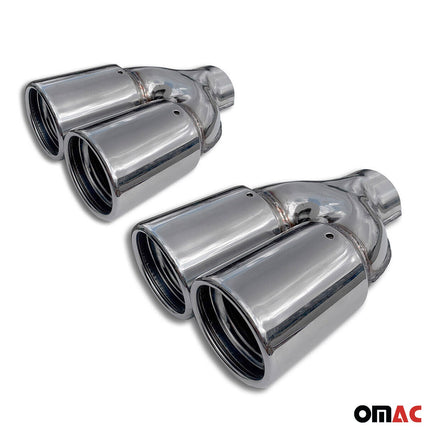 Auspuffblende Endrohr für Renault Clio 2012-2019 Edelstahl Chrom 2tlg