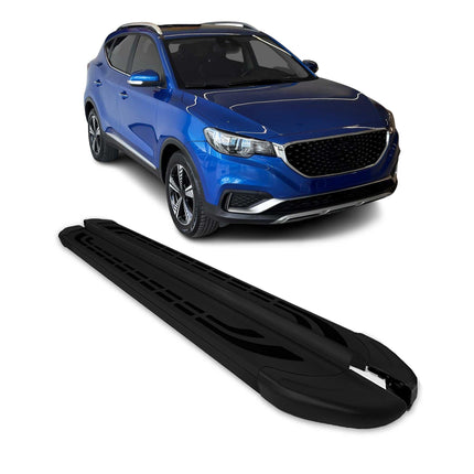 Trittbretter Seitenschweller für MG ZS-EV 2020-2026 Silber Schwarz Alu 2 tlg
