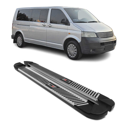 Trittbretter Seitenbretter für VW Transporter T5 2003-2015 L2 Langer Alu Schwarz