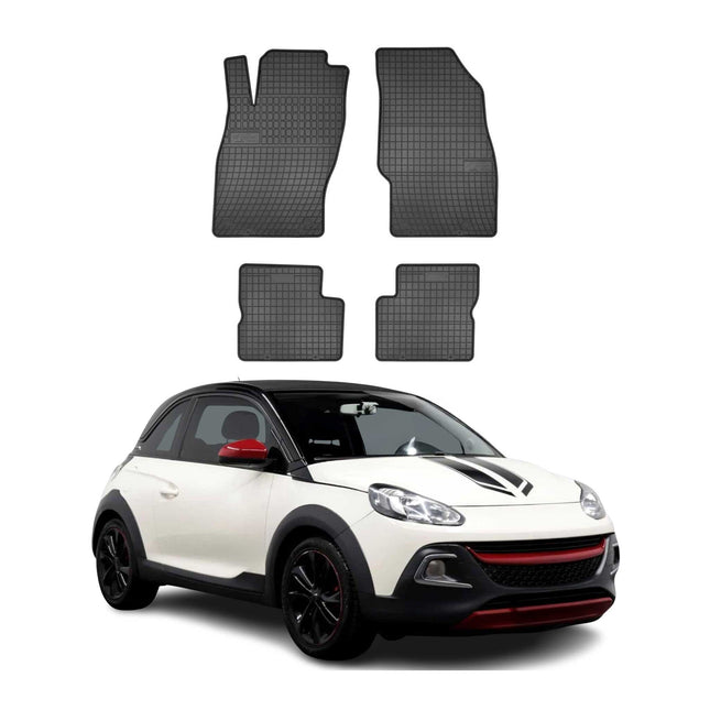 OMAC Gummi Fußmatten für Opel Adam 2012-2019 Automatten Gummi Schwarz 4tlg